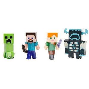 Jada Metalfigs Die-Cast Minecraft Figuren Wave 9, 4st - Verzamelset met Steve, Alex, Creeper en Warden - 6,5 cm hoog - Geschikt vanaf 8 jaar