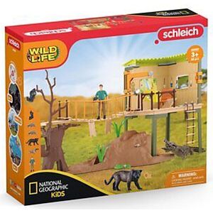 schleich WILD LIFE - Het Avonturenstation - Kinderspeelgoed - Wilde Dieren uit de Jungle - 68 Onderdelen, 5 Dieren