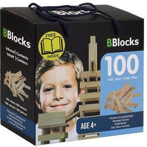 BBlocks bouwplankjes blank, 100 stuks