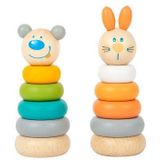 Small Foot - Houten Stapeltoren Dier Pastel, 6dlg.