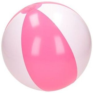 Strandbal Roze/Wit, 40cm