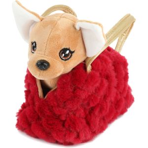 Hond Pluche Chihuahua Handtas Rood