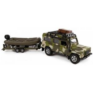 Kids Globe Land Rover met Aanhanger+boot