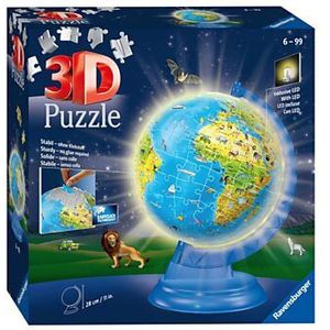 XXL Kinder Globe Night Edition (180st) - Engelstalige 3D Puzzel