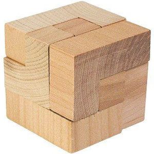 Houten 3D Puzzelkubus (1 stuk) - Kubus Thema