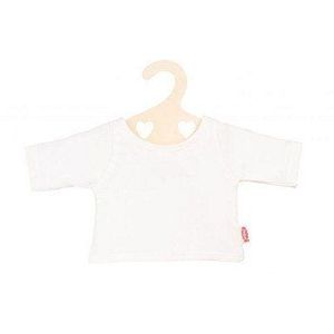 Poppen T-Shirt Wit op Kledinghanger, maat 35-45 cm