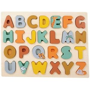 Small Foot Vormenpuzzel Alfabet Safari 22 X 29 Cm Hout 26-delig - Abc puzzel - Letters leren herkennen