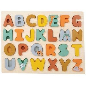 Small Foot Vormenpuzzel Alfabet Safari 22 X 29 Cm Hout 26-delig - Abc puzzel - Letters leren herkennen