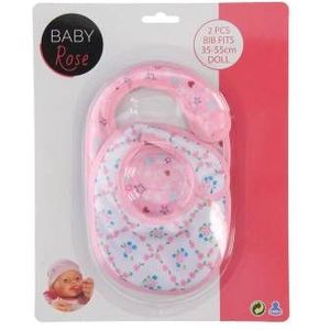 Johntoy Slabbetjes Baby Rose Roze 2 Stuks - Slabbetje voor Baby Pop