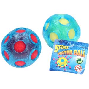 Johntoy Sponge Splash Waterbal Blauw/geel 7 Cm