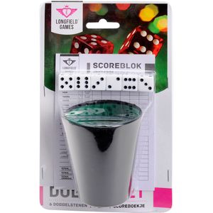 Longfield Games Dobbelset op Kaart - Inclusief 6 Dobbelstenen en Yahtzee Scoreblok