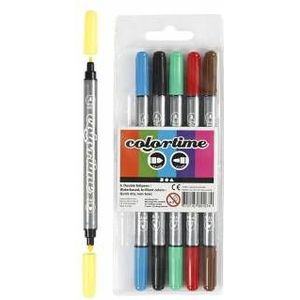 Dubbelzijdige Stiften - Basiskleuren, 6st.
