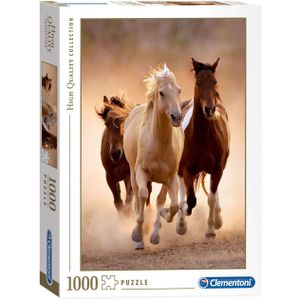 Clementoni - Puzzel 1000 Stukjes - High Quality - Rennende paarden - Puzzel voor volwassenen