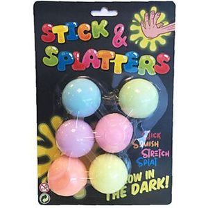 Sticky Stretch Ballen Glow in the Dark, 6st