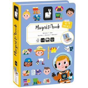 Janod Magnetibook - Beroepen - Magneetboek Speelset Inclusief 48 Magneten En 16 Voorbeeldkaarten - Geschikt vanaf 3 Jaar