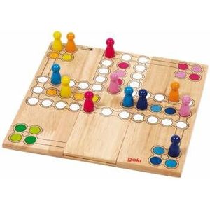 Goki Houten Ludo Spel - Variabel | Geschikt voor 2-4 spelers | Vanaf 4 jaar