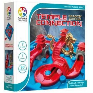 SmartGames Temple Connection Dragon Edition - 80 opdrachten: Bouw wegen en bruggen en verbind de tempels!