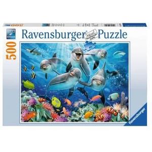 Dolfijnen in het Koraalrif (500 stukjes) - Ravensburger Puzzel