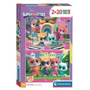 Clementoni Legpuzzel Super Color Super Kittens, 2x20st.