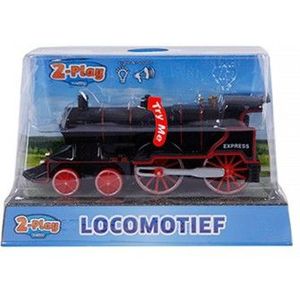 2-play Locomotief Met Licht En Geluid Pull-back 14 Cm Zwart