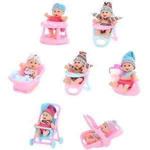 Toi Toys Beau Mini babypop 12cm -zittend (1 stuk) assorti