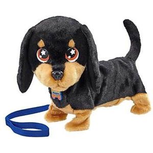Animagic Waggles Knuffel Hond - Zwart - Interactieve Knuffel - Wandel en communiceer met Waggles