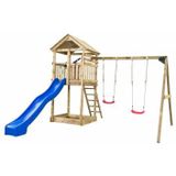 Swing King Speeltoestel Hout met Glijbaan Daan 400cm - Blauw