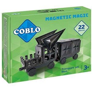 Coblo Zwart Magnetisch Bouwspeelgoed met 2 Auto Onderstellen