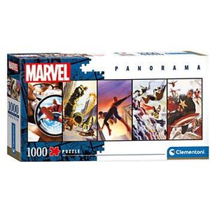 Panorama Puzzel Marvel Superhelden (1000st) - Ontdek vijf favoriete superhelden!