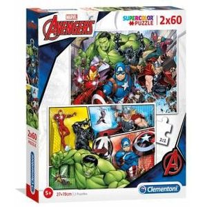 Avengers Puzzel (2x60 stukjes) - Kleurrijk en Stevig