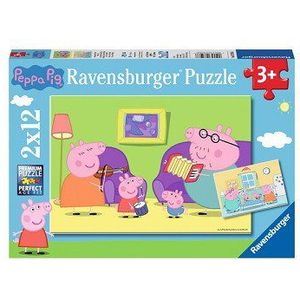 Ravensburger Puzzel Thuis Bij Peppa Pig - Twee Puzzels - 12 Stukjes - Kinderpuzzel