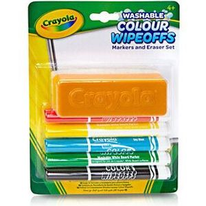 Crayola Dry Wipeoffs Stiften met Wisser, 5st.