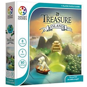 SmartGames - Treasure Island - breinbreker - 80 opdrachten - voor 1 speler - kinderen en volwassenen