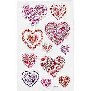 Diamant Stickers Harten, 1 Vel