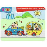 Bumba houten puzzel met nopjes - Inlegpuzzel - Auto - 7 stukken