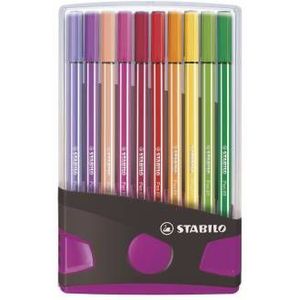 STABILO Pen 68 - Viltstift - ColorParade - Set 20 Stuks- Antraciet/Roze