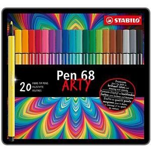 STABILO Pen 68 - Viltstift - Metalen Doos Met 20 Stuks