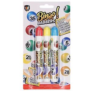 3x Bingo Stiften/Markers - Blauw - Geel - Rood - Bingo Dabbers