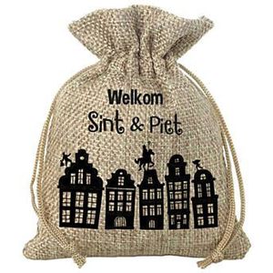 Jute Cadeauzakje - Welkom Sint & Piet