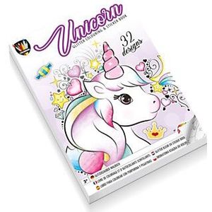 Glitter Kleur- en Stickerboek - Eenhoorn