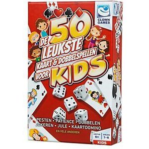 Clown Games Kids 50 Kaart & Dobbel Spellen - Leuk voor de hele familie - Geschikt voor 1-6 spelers vanaf 6 jaar