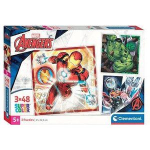 Clementoni Legpuzzel Super Color Vierkant Marvel Avengers, 3x48st.