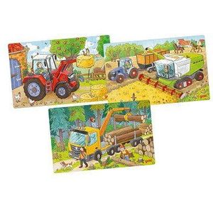 Goki Houten Legpuzzel Voertuigen Set van 3