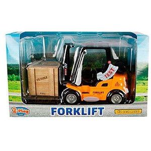 2-play Vorkheftruck Pull-back 14 Cm Geel/zwart