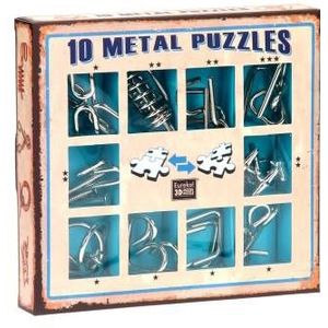 10 Metalen Puzzels Set - Blauw