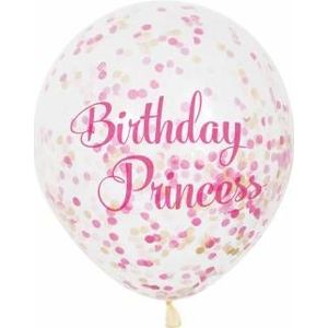 Confetti Ballonnen Prinses, 6st.