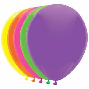 Ballonnen 5 Neonkleuren, 10st.