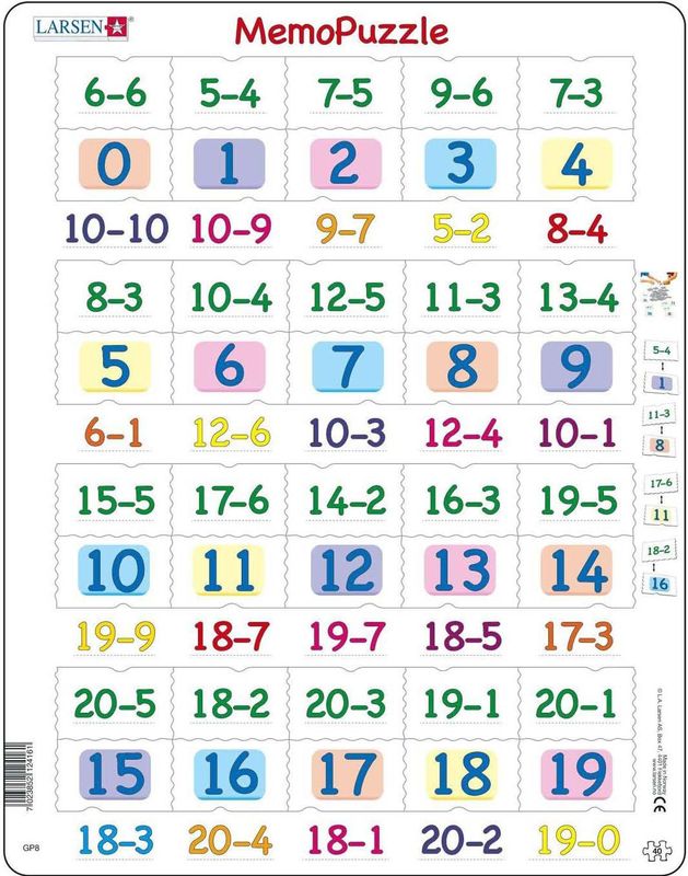 Larsen Legpuzzel Maxi Leren Rekenen 0 Tot 20 - 40 Stukjes