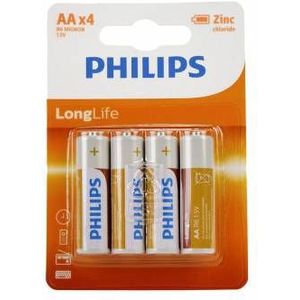 Philips Batterij R6 AA Long Life