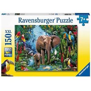 Olifanten in de Jungle Puzzel (150 XXL stukjes, Dieren thema)